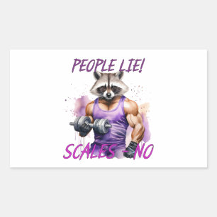 Racoon trainer, athlete, dumbbells sticker