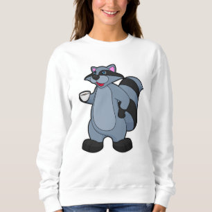 Racoon with Cup of Coffee Sweatshirt
