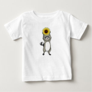 Racoon with Sunflower Baby T-Shirt