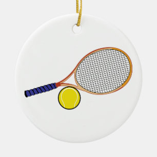 Racquet and Ball Ceramic Ornament