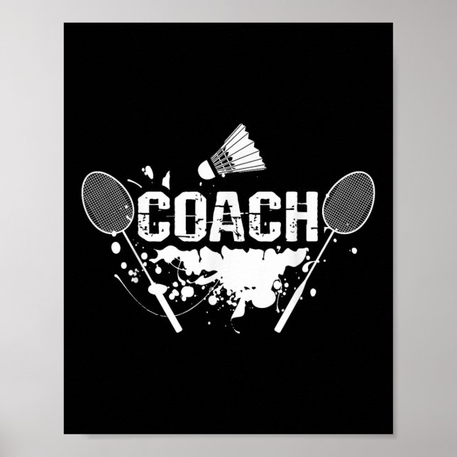 Racquet Smash Shuttle Coach Badminton  Poster (Front)