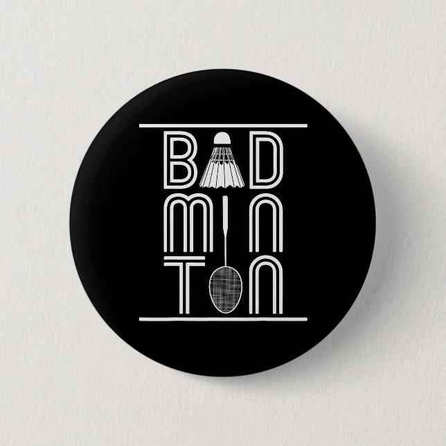 Racquet Smash Shuttle Player Badminton  2 Inch Round Button (Front)