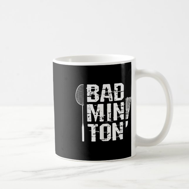 Racquet Smash Shuttle Player Badminton  Coffee Mug (Right)