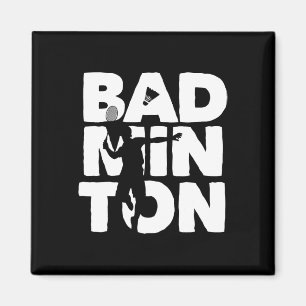 Racquet Smash Shuttle Player Badminton Magnet