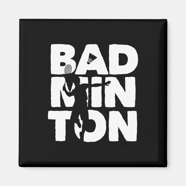 Racquet Smash Shuttle Player Badminton  Magnet (Front)