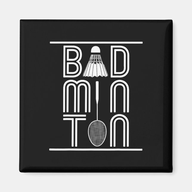 Racquet Smash Shuttle Player Badminton  Magnet (Front)