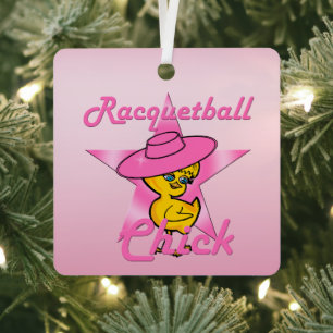 Racquetball Chick #8 Metal Ornament