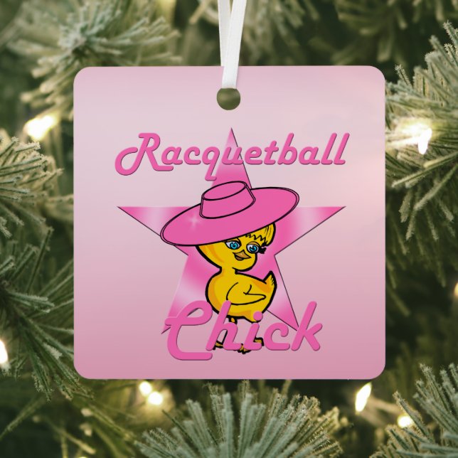 Racquetball Chick #8 Metal Ornament (Insitu)