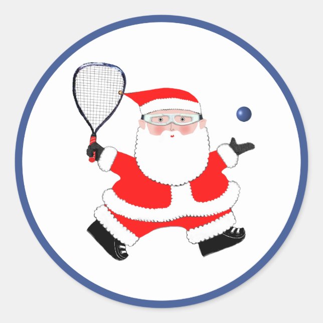 Racquetball Christmas Classic Round Sticker (Front)