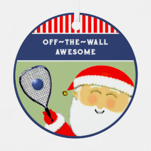 Racquetball Christmas Collectable Metal Ornament