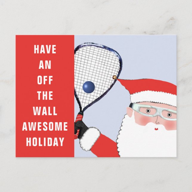 Racquetball Christmas Holiday Cards (Front)