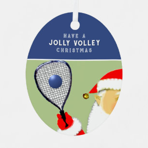 Racquetball Holiday Gift Metal Ornament