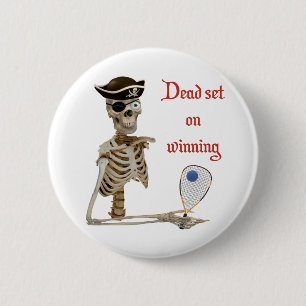 Racquetball Pirate Dead 2 Inch Round Button