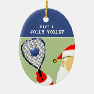 Racquetball Player Holiday Gift Ceramic Ornament