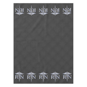 Racy Registered Nurse RN Silver Caduceus Snakes Tablecloth