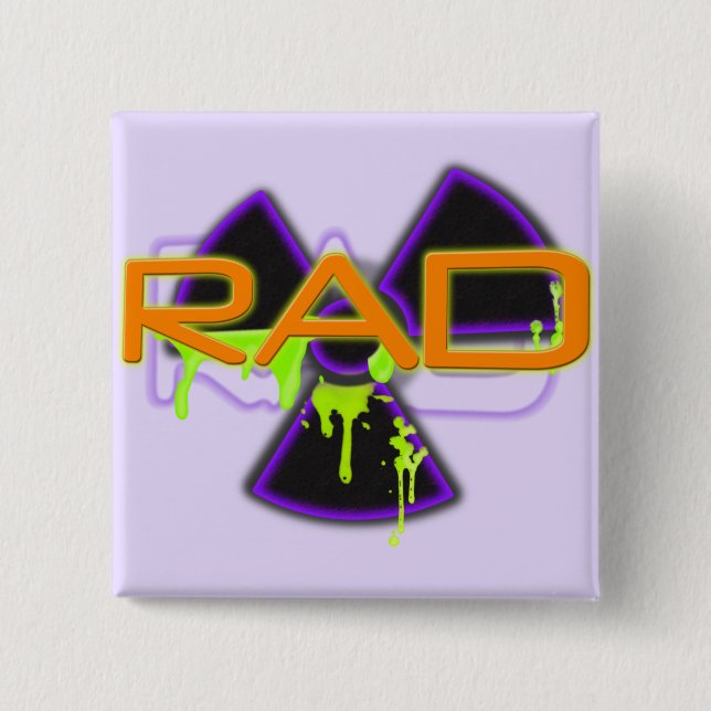 Rad 2 Inch Square Button (Front)