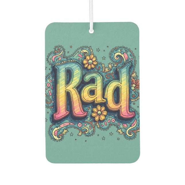 Rad 70s Groovy Psychedelic Aesthetic Air Freshener (Front)