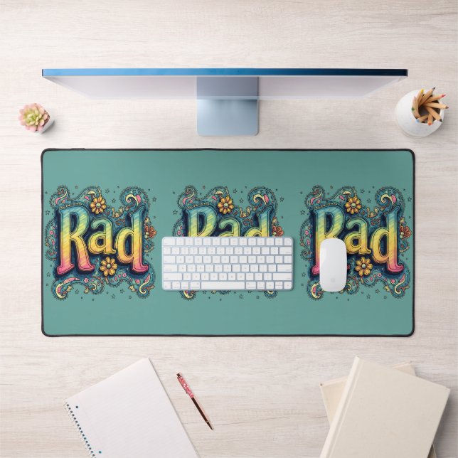 Rad 70s Groovy Psychedelic Aesthetic Desk Mat (Office 1)