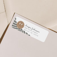 Rad Cool Dude Boy's Chequered Retro Return Address