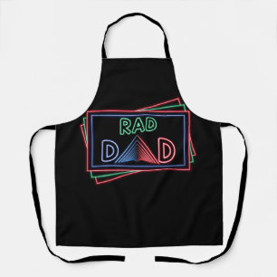Rad Dad 1980's Retro Fathers Day Neon Colour Apron