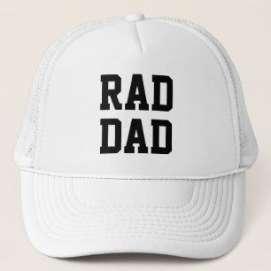 Rad Dad black white athletic typography sports Trucker Hat