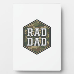 Rad Dad Camo Hexagon Vintage Engraving Design_1 Plaque
