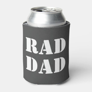 Rad Dad charcoal grey white modern typography cool Can Cooler