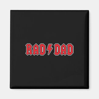 Rad Dad Cool Vintage Rock And Roll Funny Fathers D Magnet