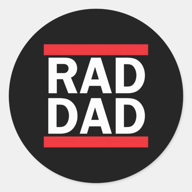 Rad Dad Dad Happy Father'S Day Classic Round Sticker (Front)