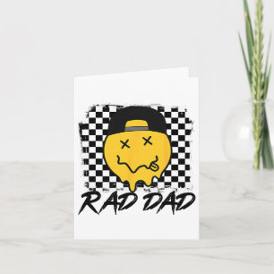 Rad Dad Funny Chequered Father&#; s Day Smile Face Card