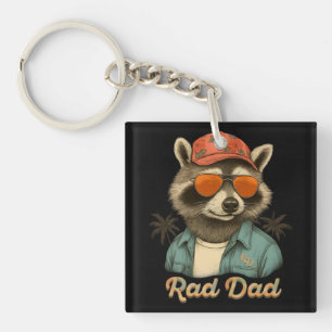 Rad Dad Funny Happy Father's Day Vintage Keychain