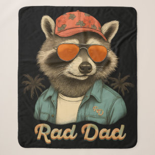 Rad Dad Funny Happy Father's Day Vintage Sherpa Blanket