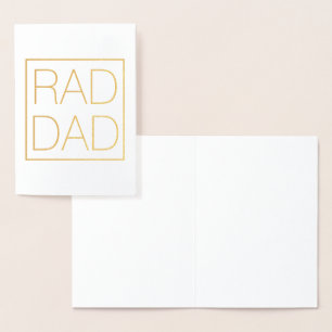 Rad Dad gold typography and square minimalist fun Foil Card