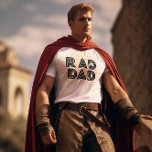 Rad Dad Kid's Gift To Father Black Typography  T-Shirt<br><div class="desc">This is a perfect gift from a kid to a rad dad for Father's Day. The design features black typography with orange sunrays.</div>
