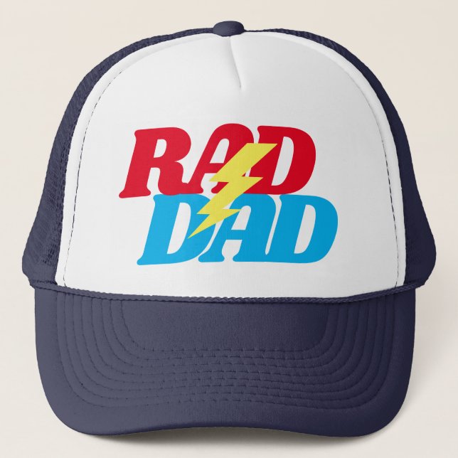 Rad Dad Lightning Bolt Trucker Hat (Front)