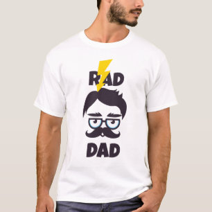 Rad Dad Modern Simple White Art Illustration T-Shirt