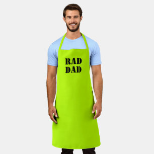 Rad Dad neon green black Father's Day cool Apron