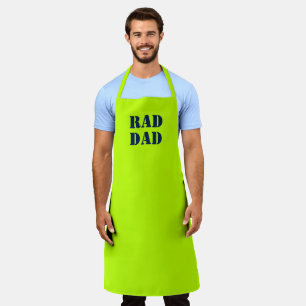 Rad Dad neon green Father's Day cool navy blue Apron