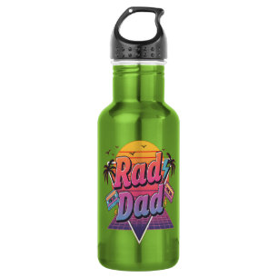 Rad Dad – Retro 80s Neon Style for Cool Fathers 532 Ml Water Bottle