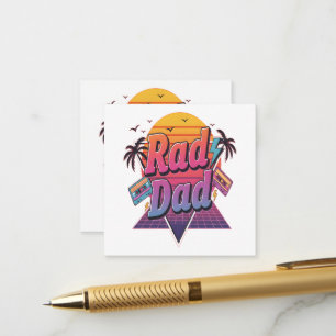 Rad Dad – Retro 80s Neon Style  for Cool Fathers Enclosure Card