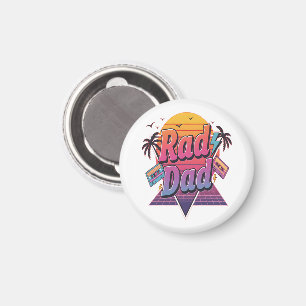 Rad Dad – Retro 80s Neon Style for Cool Fathers Magnet