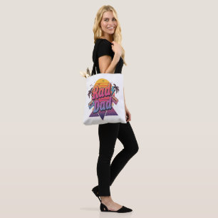 Rad Dad – Retro 80s Neon Style  for Cool Fathers Tote Bag