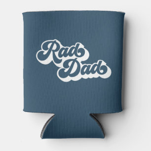 Rad Dad Retro Type   Blue Can Cooler