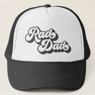 Rad Dad Retro Type Grey Trucker Hat