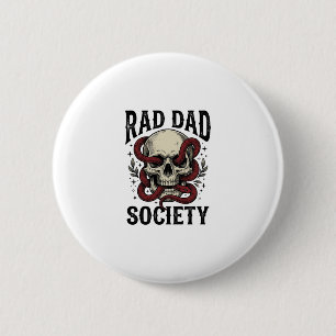 Rad Dad Society Vintage Skull Snake Shirt Design_1 2 Inch Round Button