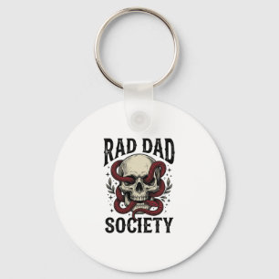Rad Dad Society Vintage Skull Snake Shirt Design_1 Keychain