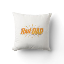 Rad DAD Throw Pillow – Retro Vintage Style for Coo
