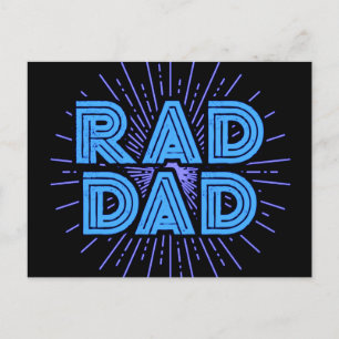 Rad Dad Typography Design   Fathers Day Postcard
