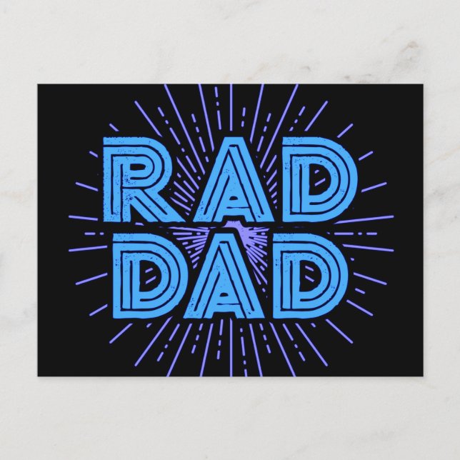 Rad Dad Typography Design | Fathers Day Postcard (Front)