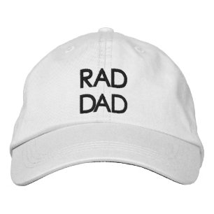 Rad Dad white black custom minimalist modern cool Embroidered Hat